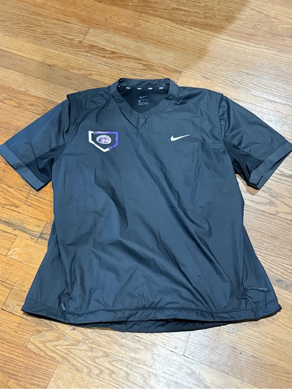 Nike Black Short-Sleeve Athletic Windbreaker Kansas Wildcats Size L